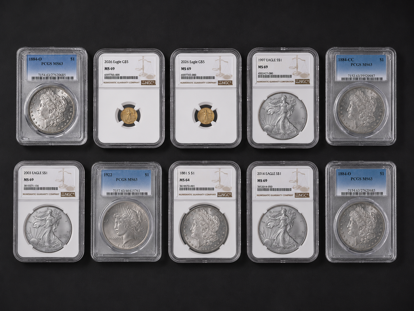 DOUBLE STRIKE - 10 COINS - 2X GOLD AND 8X SILVER